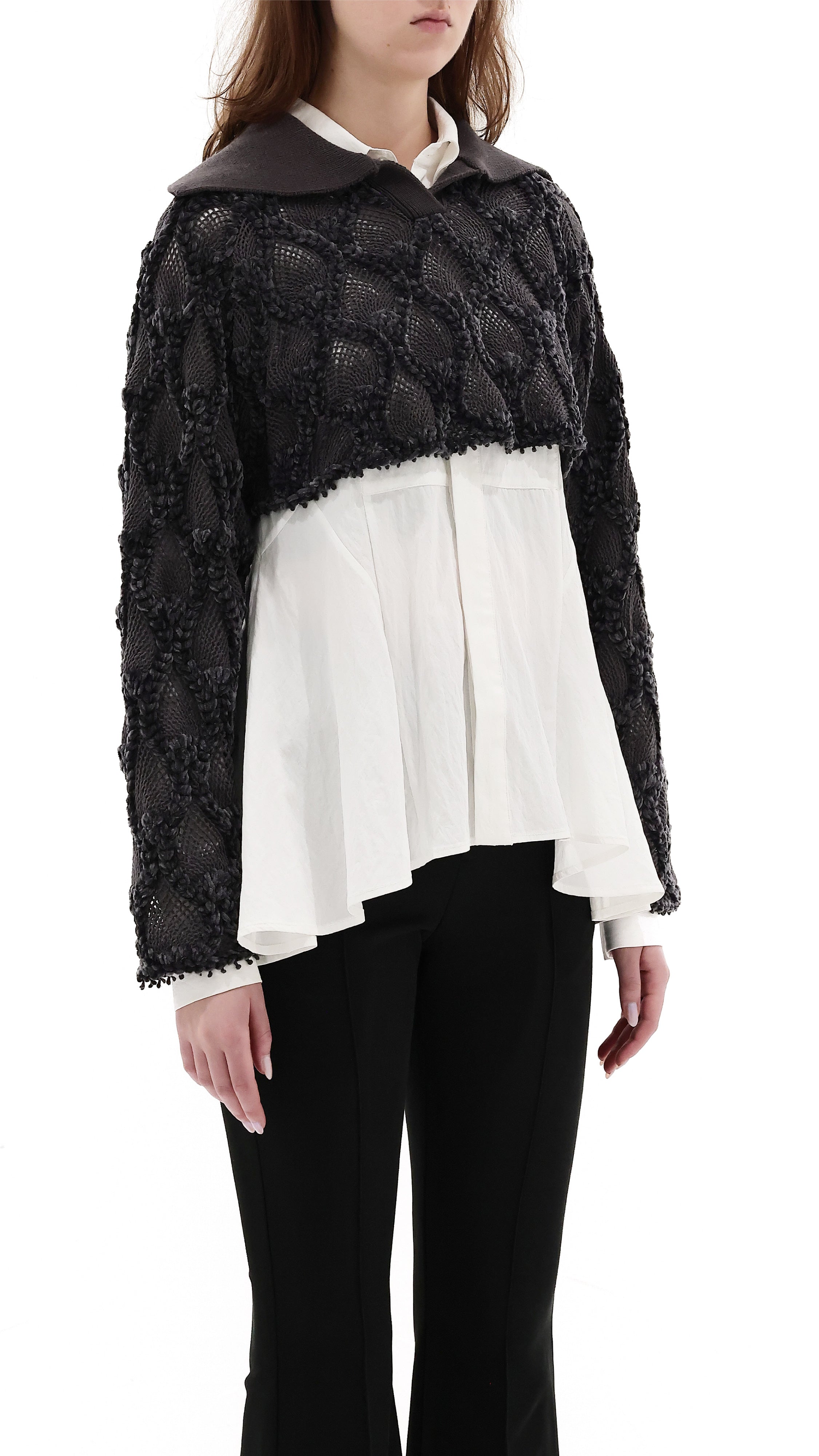 Cropped Crochet Sweater