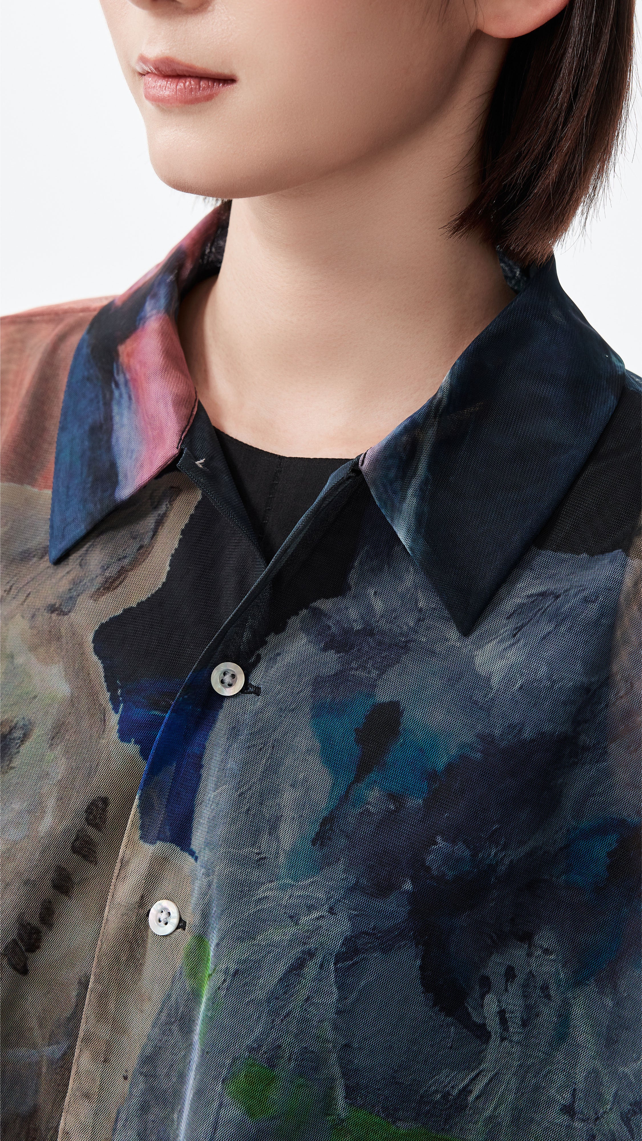 Mythical Animal Graphic Printed Mesh Shirt