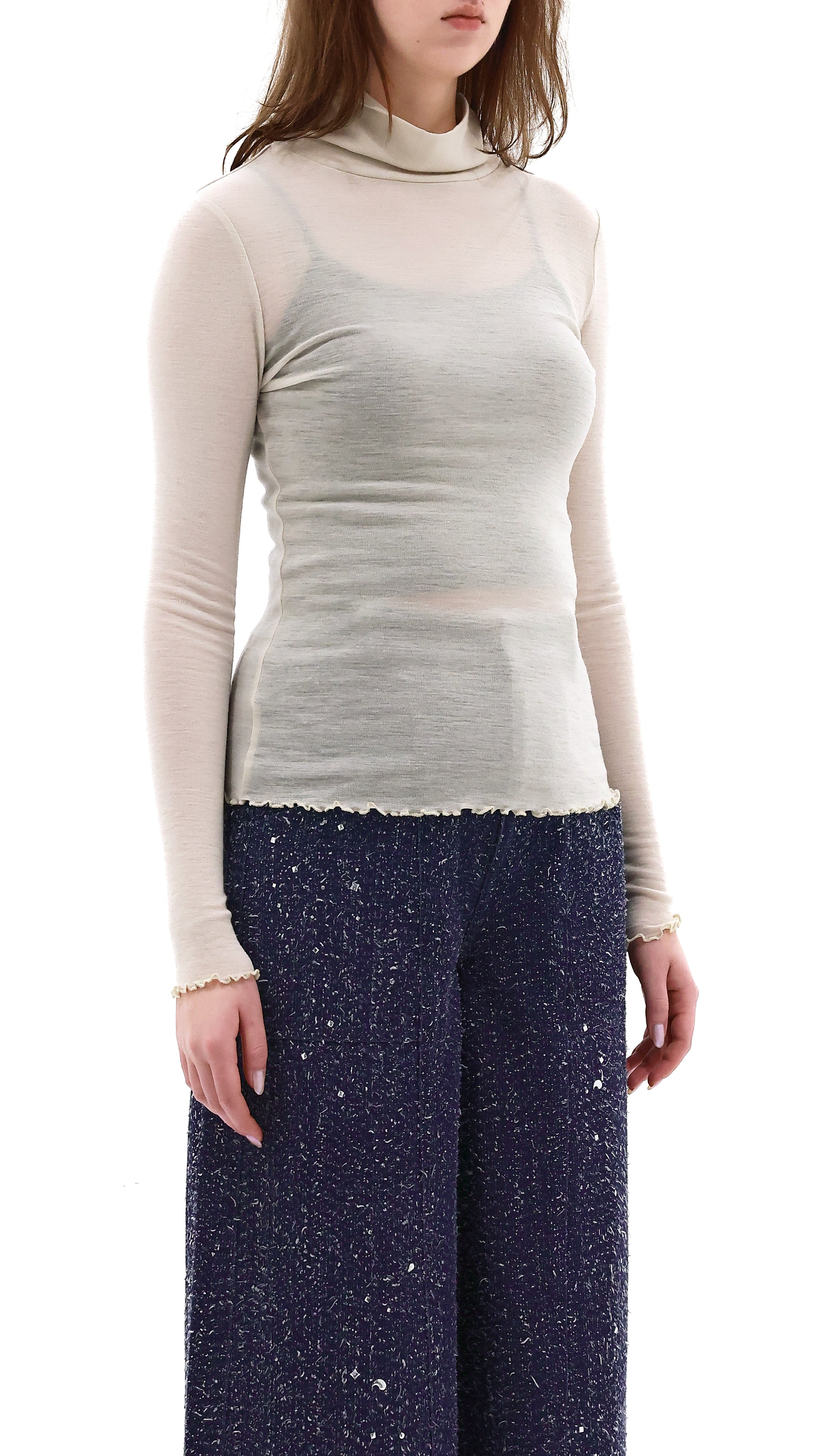 Turtle Neck Slim Cut Top