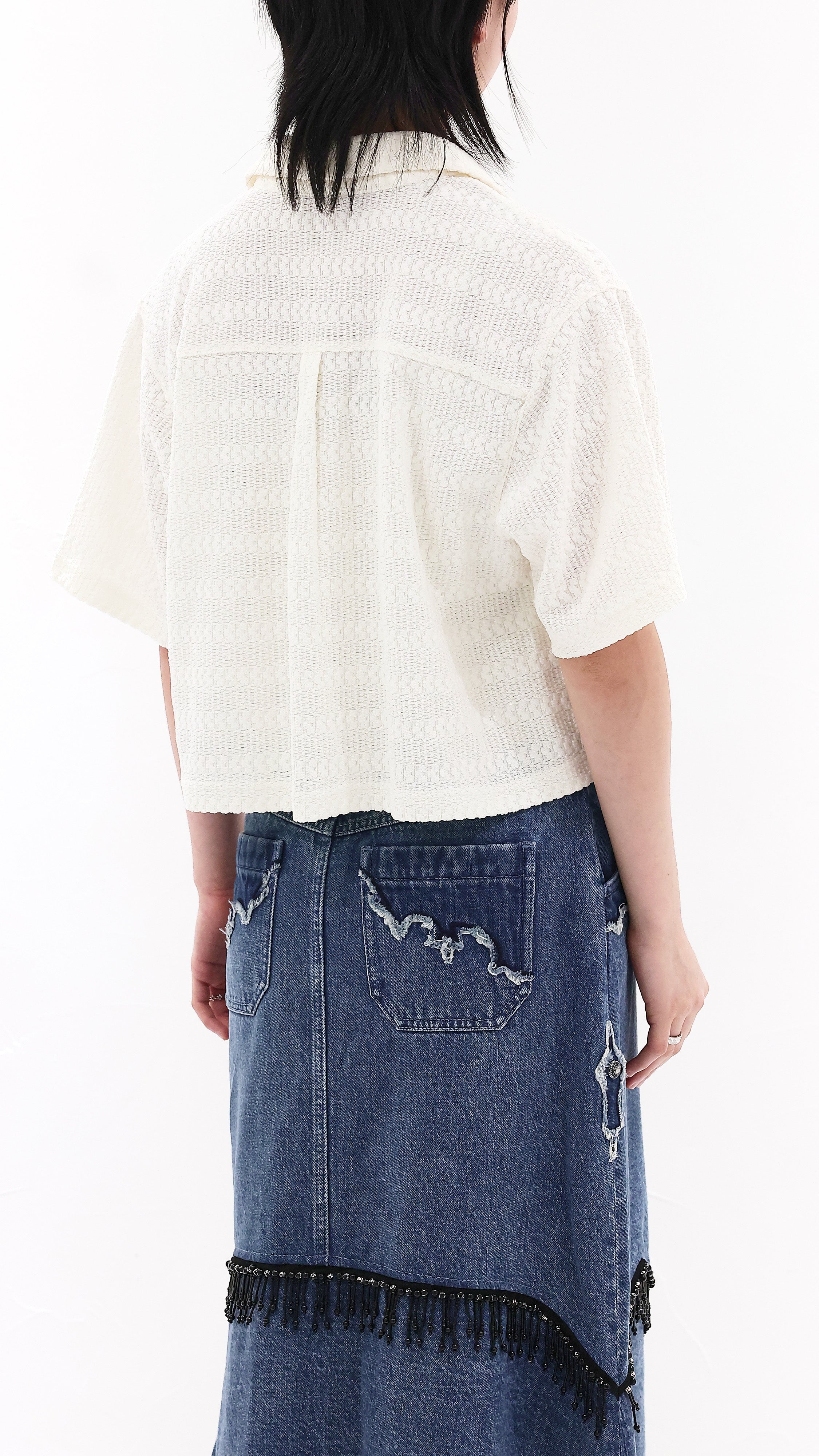 Polyester Open Collar Shirt