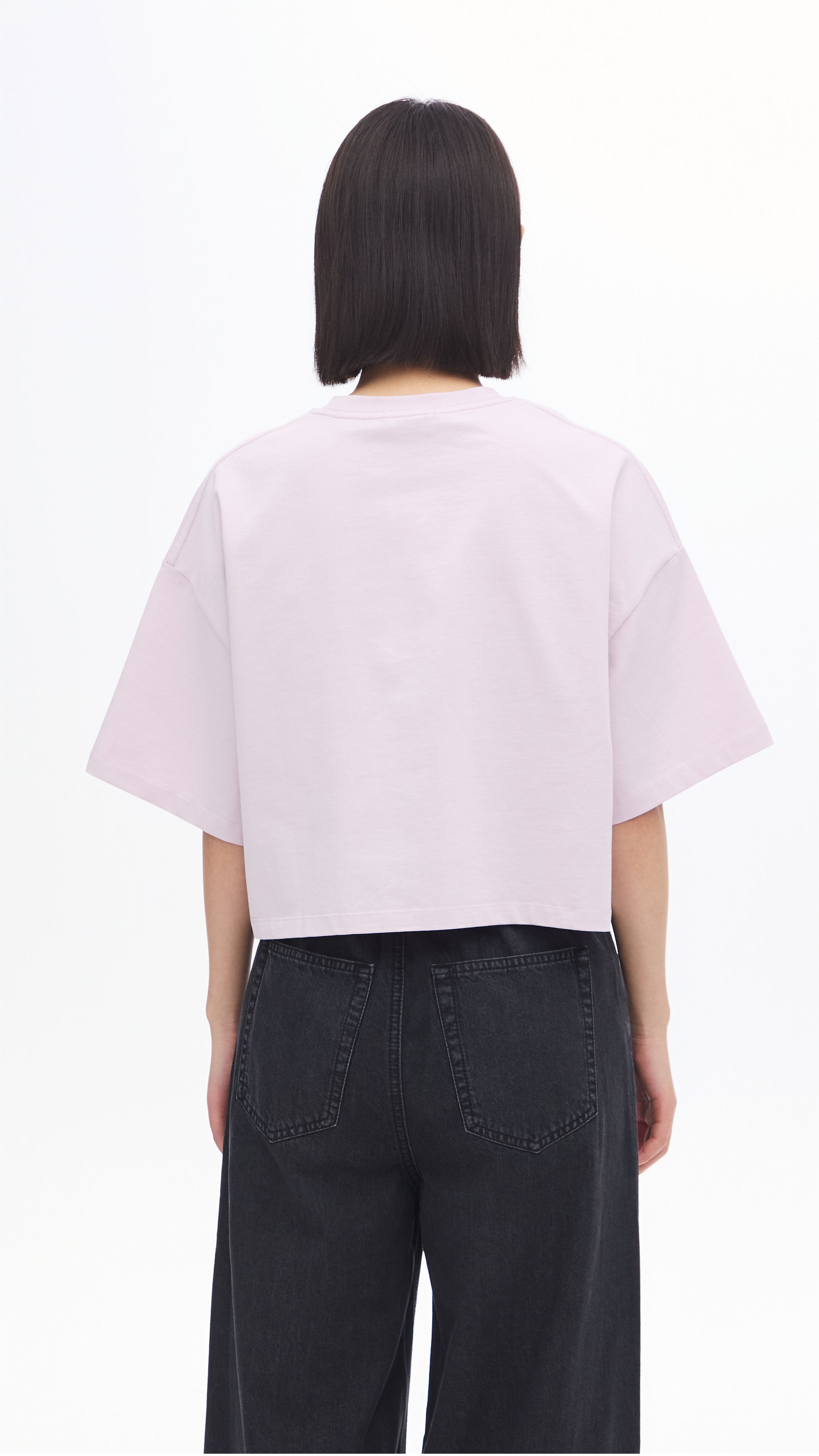 Cropped Parrot Graphic Embroidery Tee