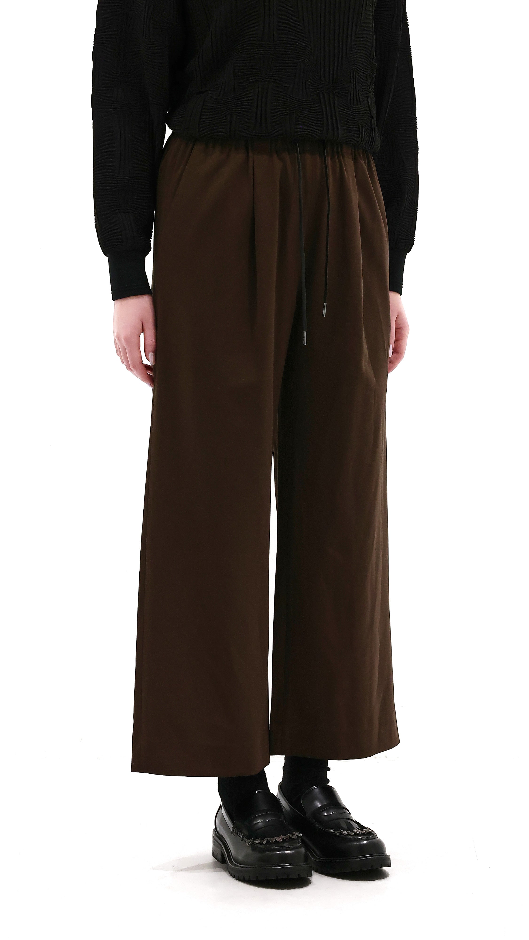 Wide-Leg With Drawstring Pants