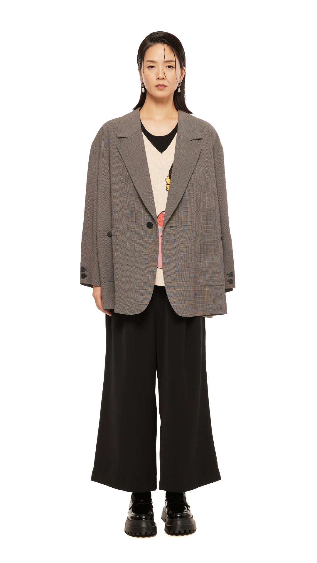 Trimmed Pocket Wide-Leg Pants