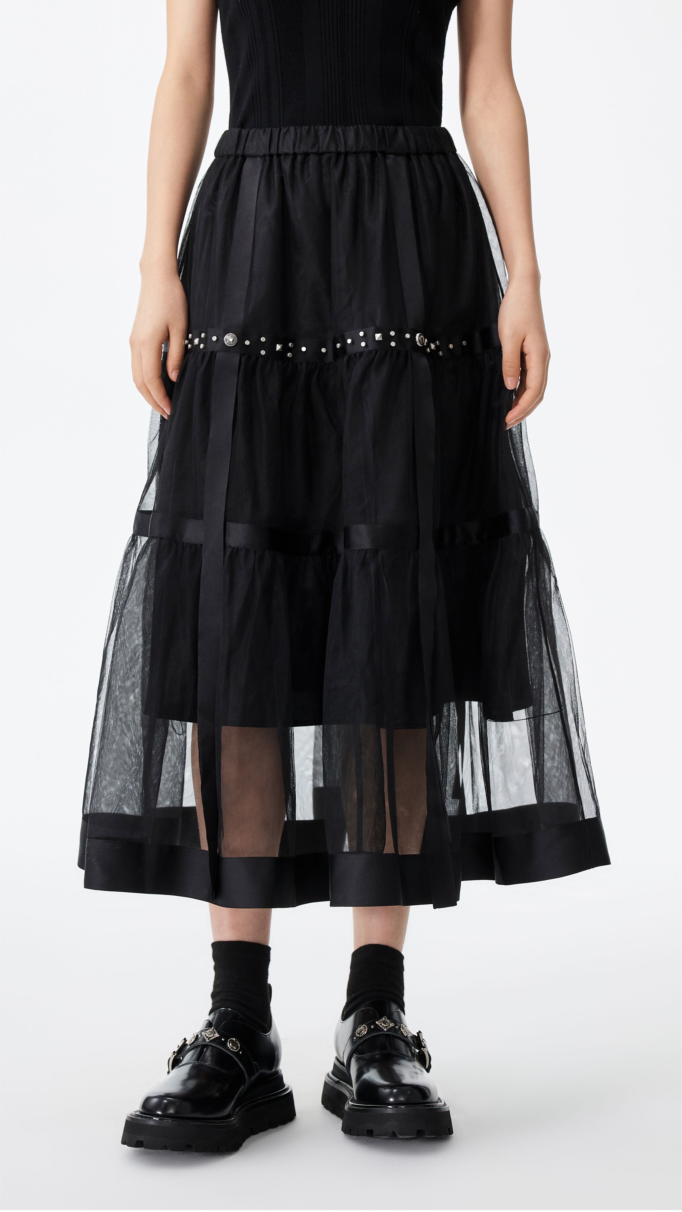 Tulle with Satin Skirt