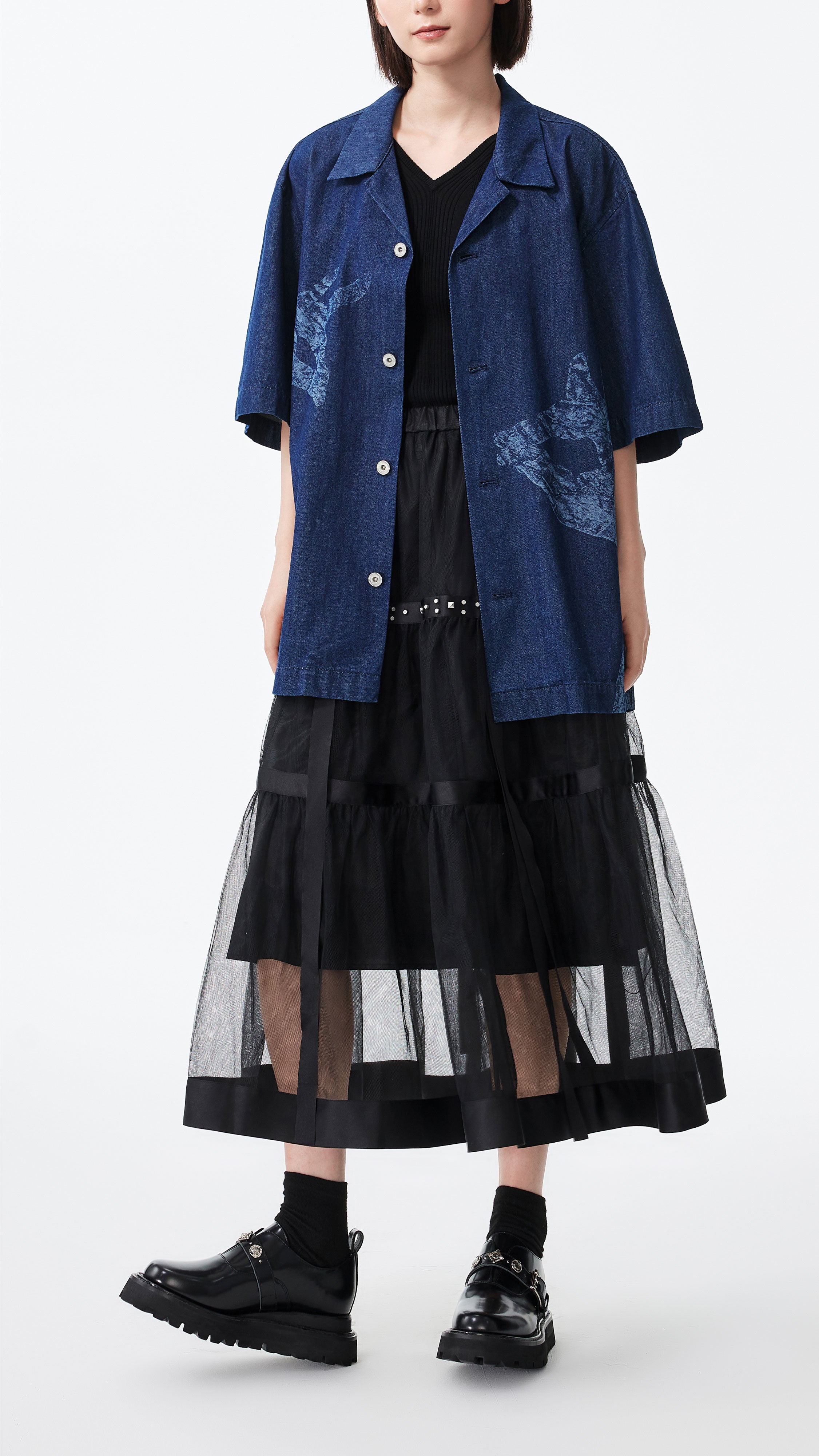 Tulle with Satin Skirt