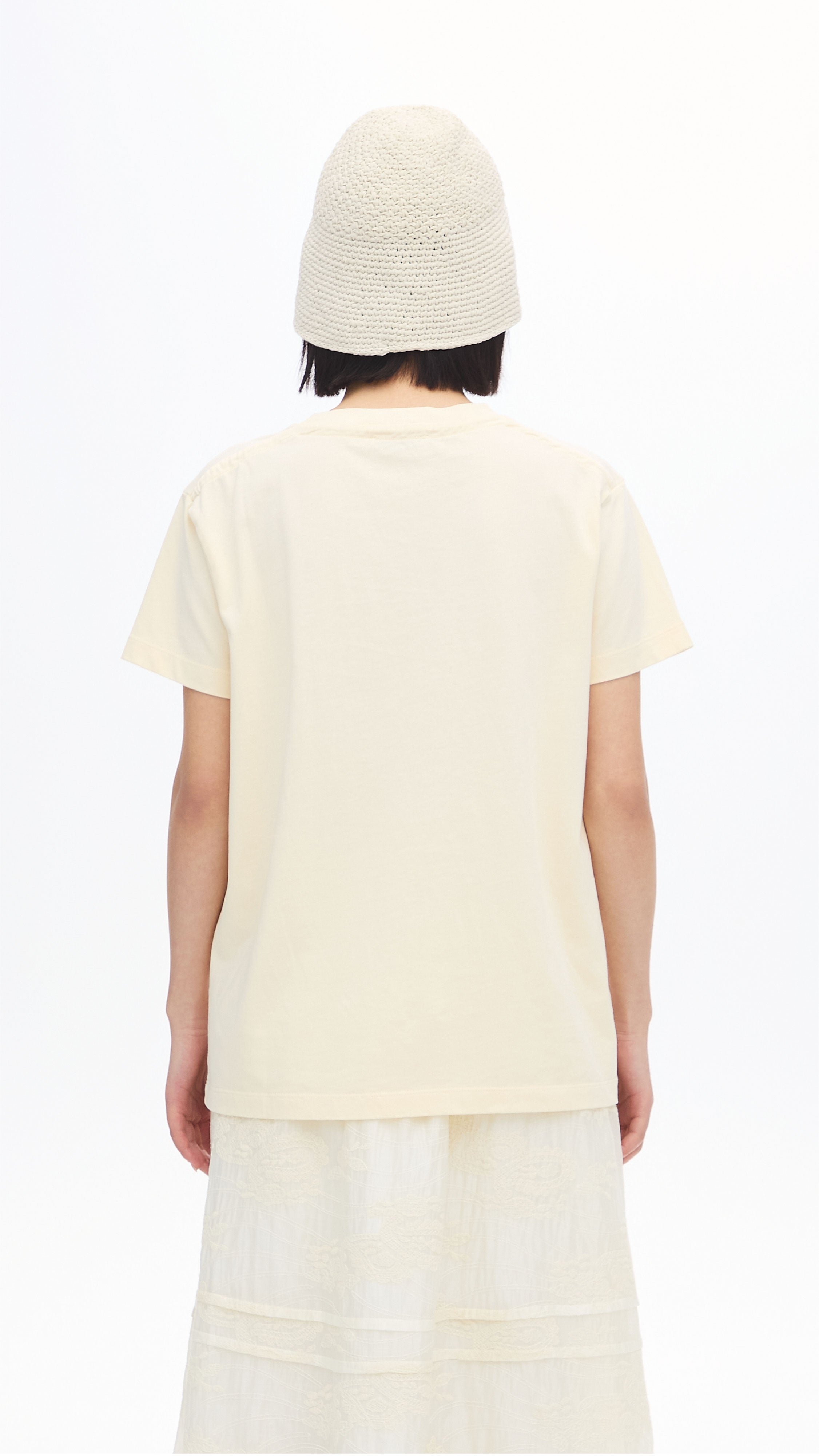Garment-washed Wording Print Tee