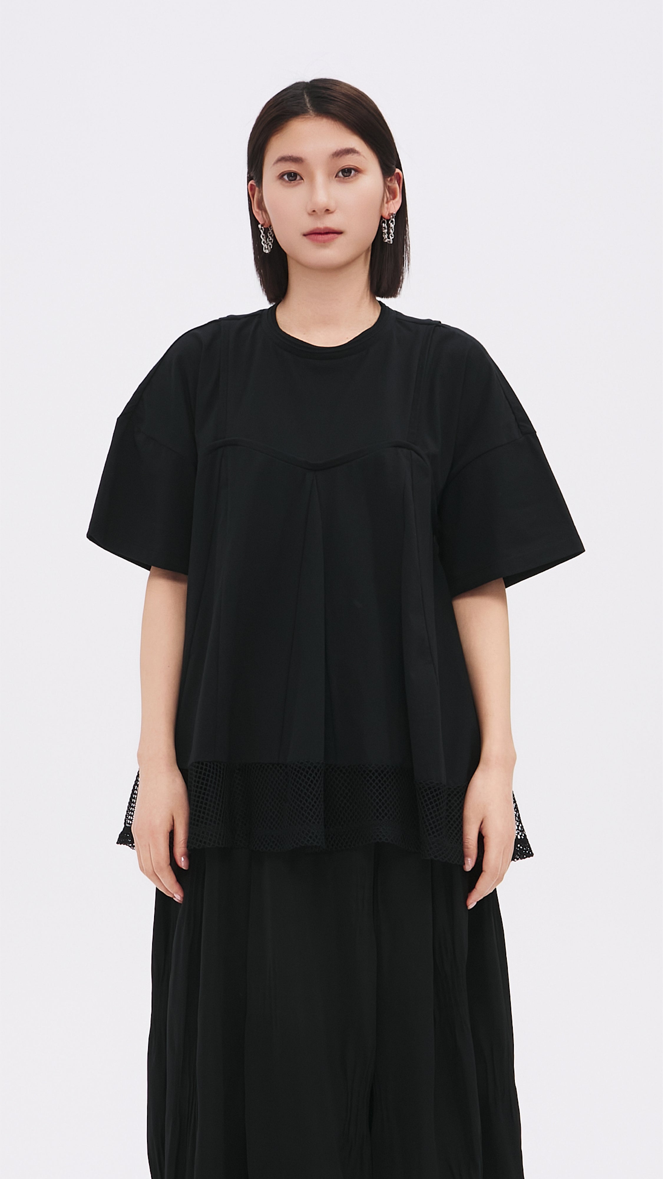 Cut-Sewn Patched Top