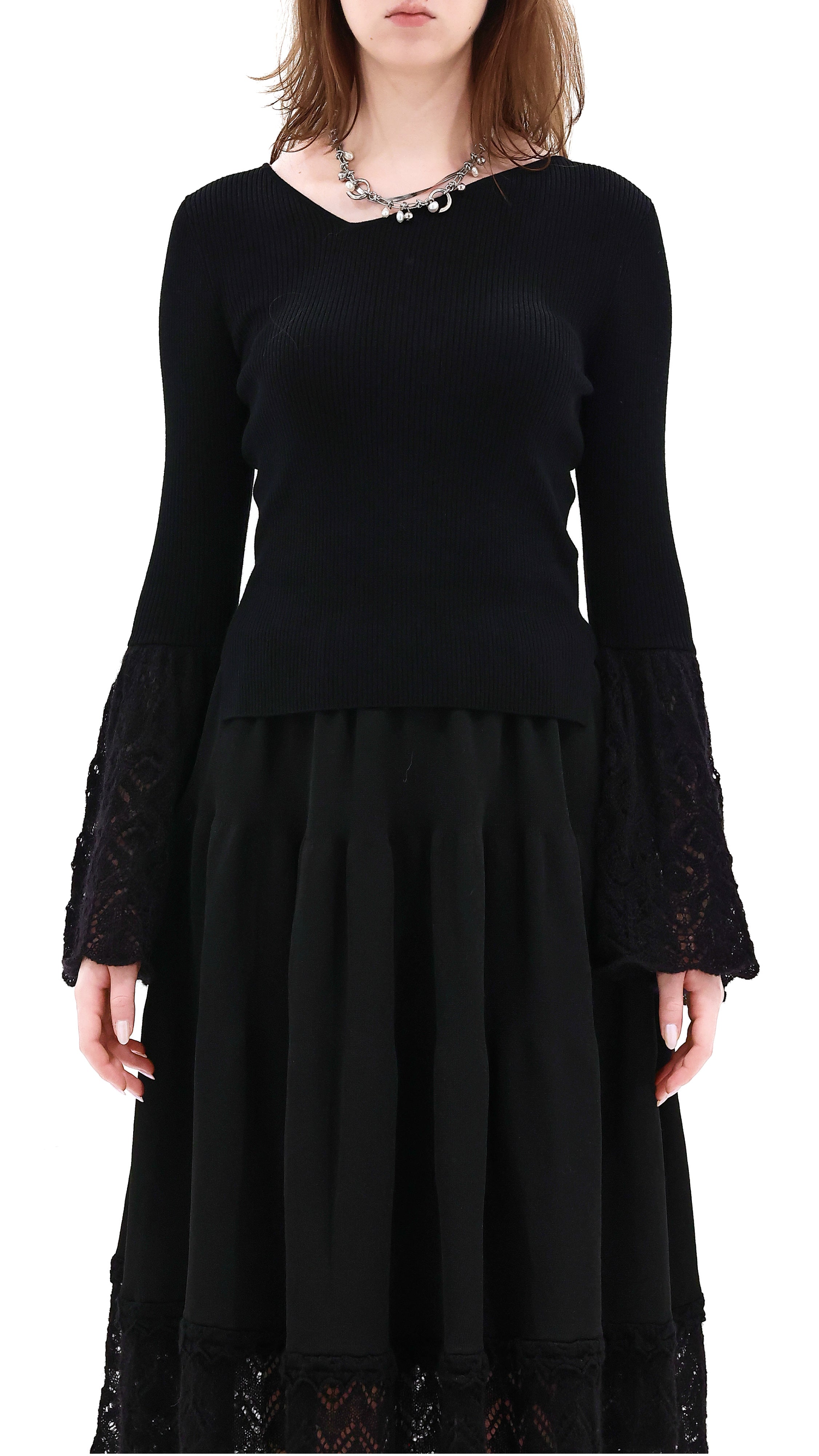 Sweater with Mohair Bell Shaped Sleeved