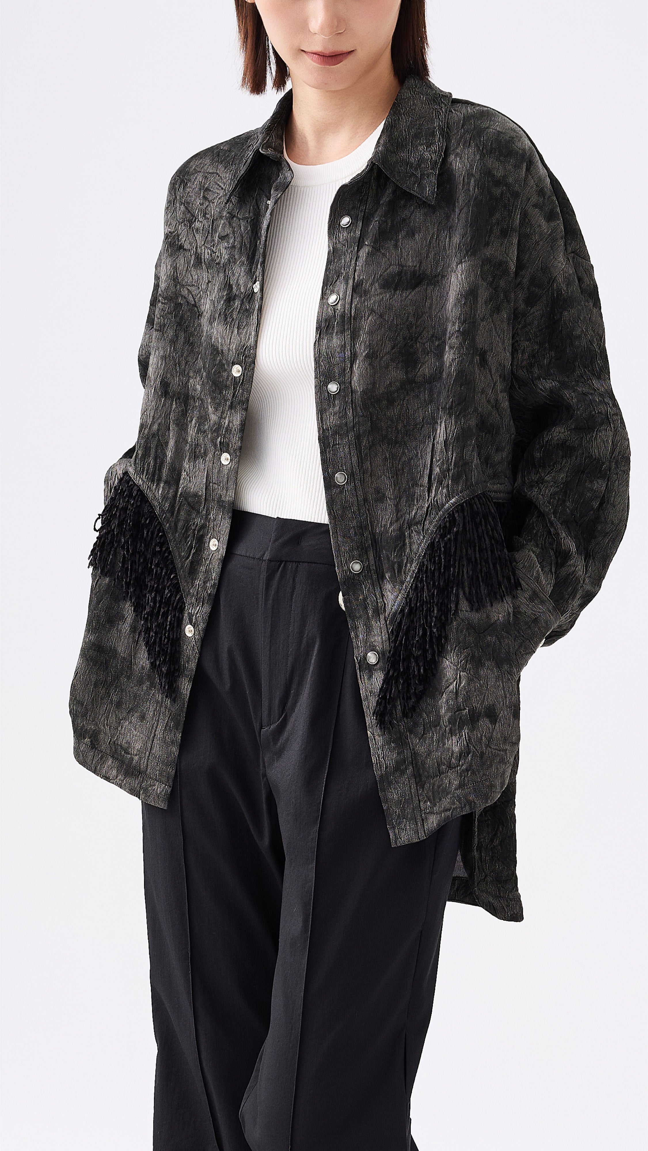 Faux Denim Cowboy Shirt