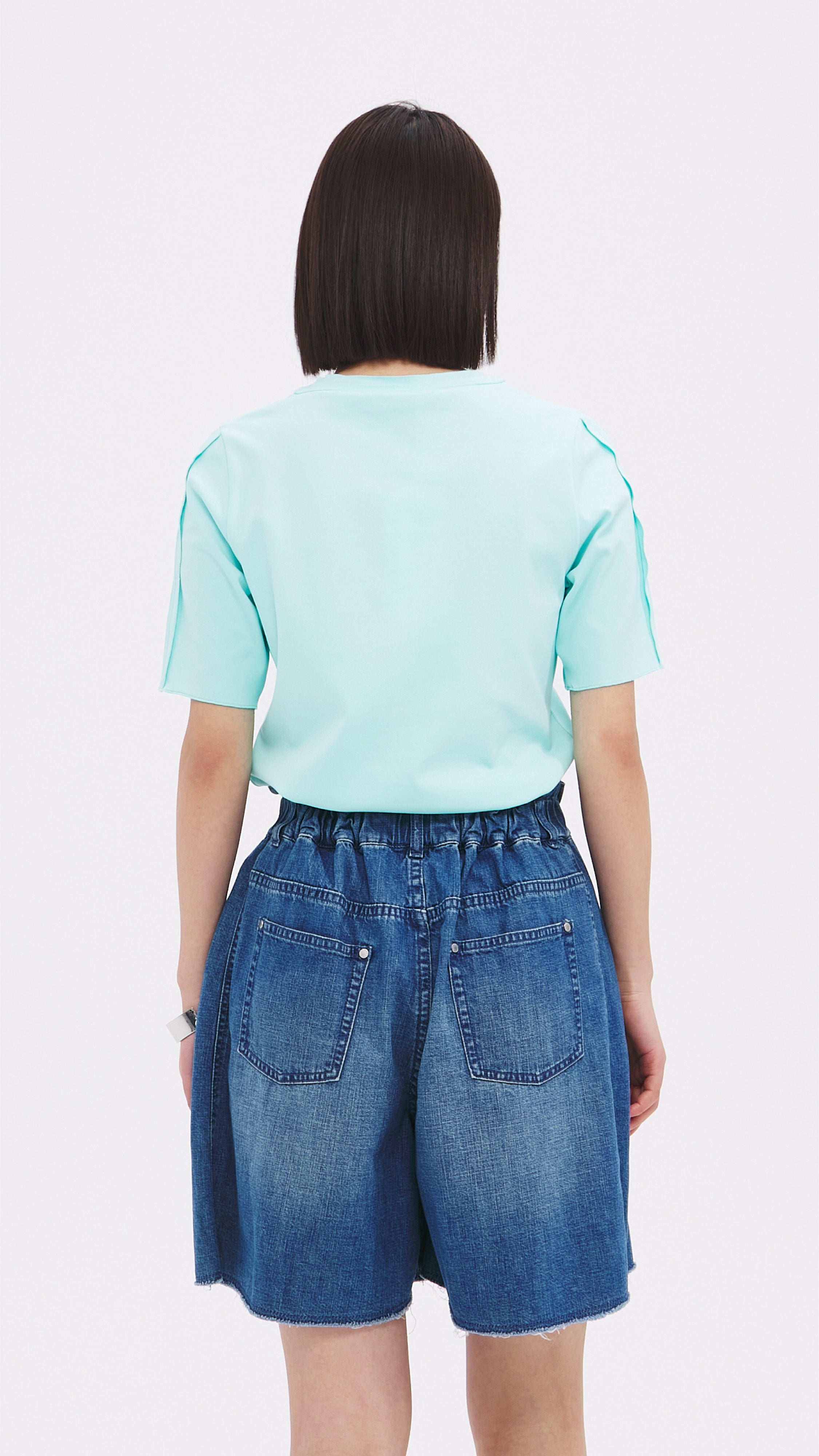 Tucks-trimmed T-Shirt