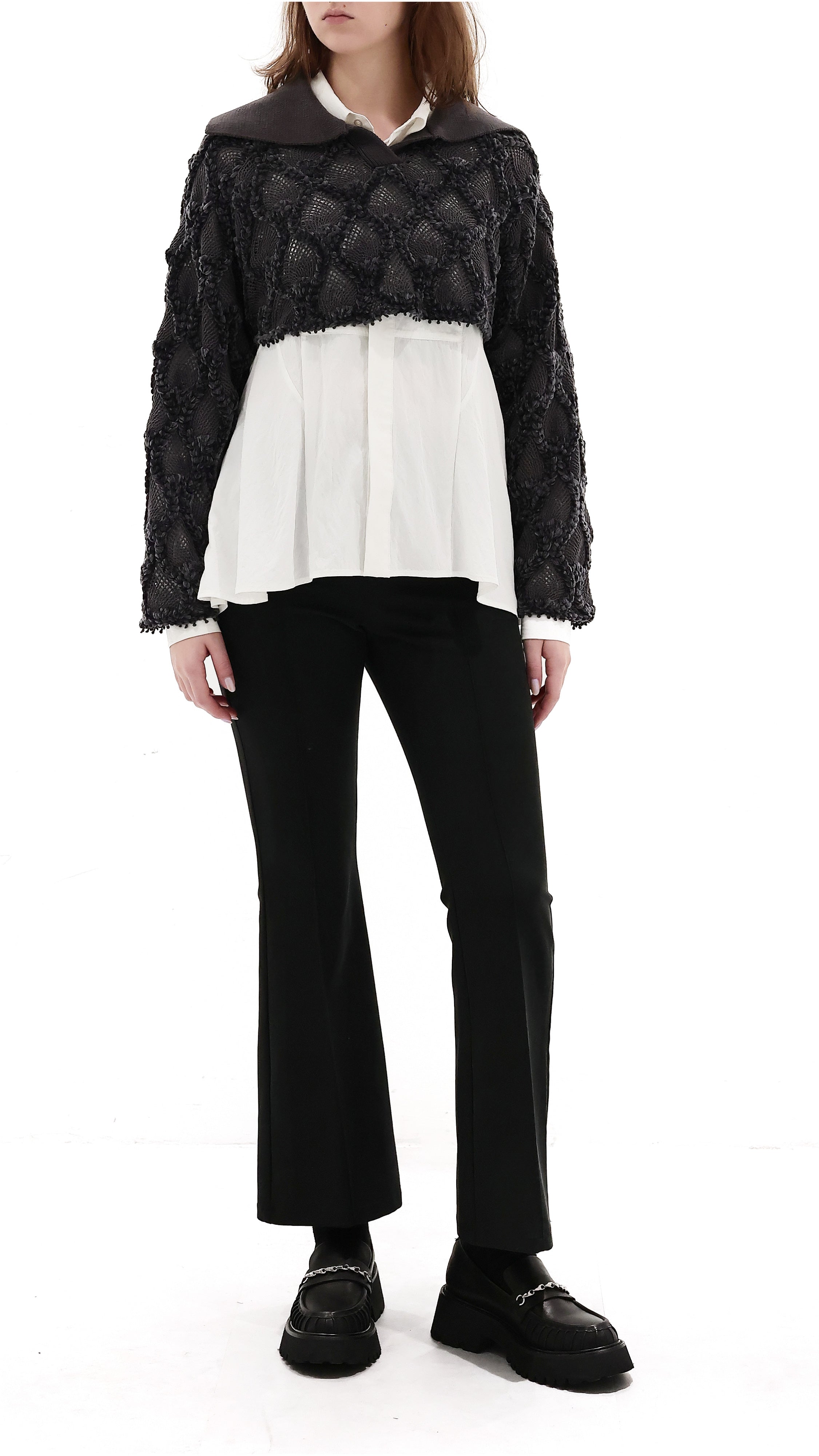 Cropped Crochet Sweater