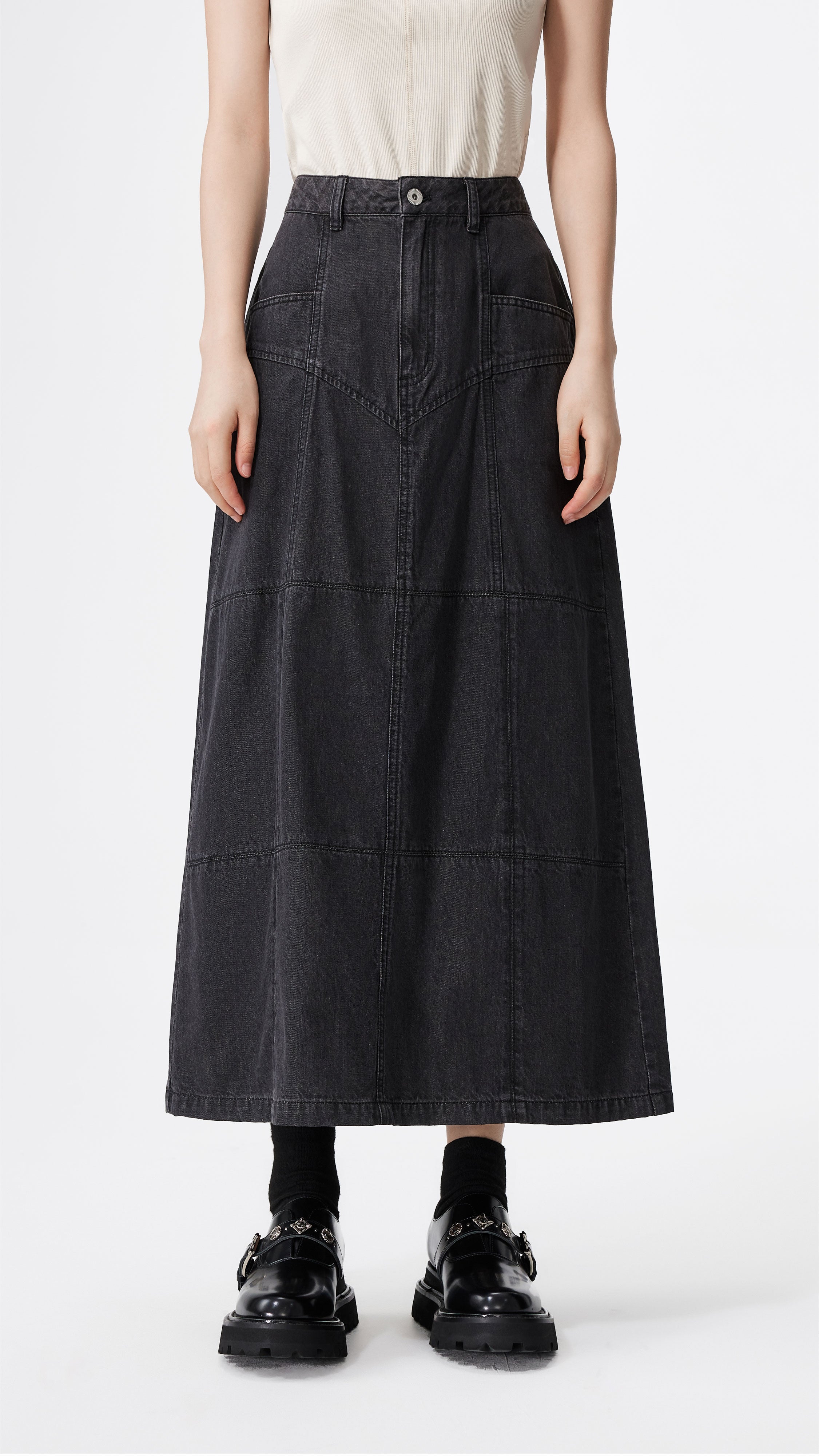 Western Denim Pencil Skirt