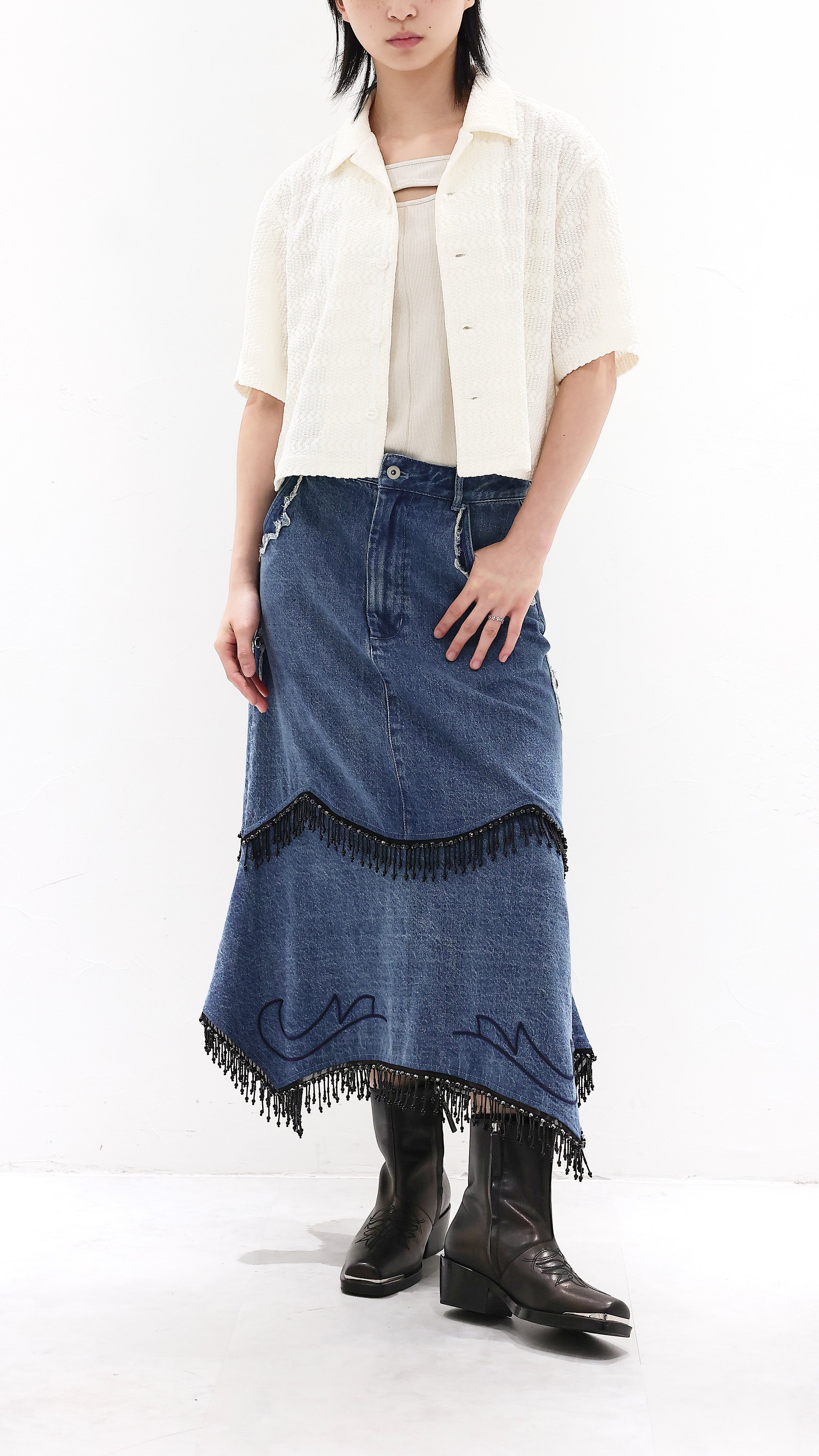 Polyester Open Collar Shirt