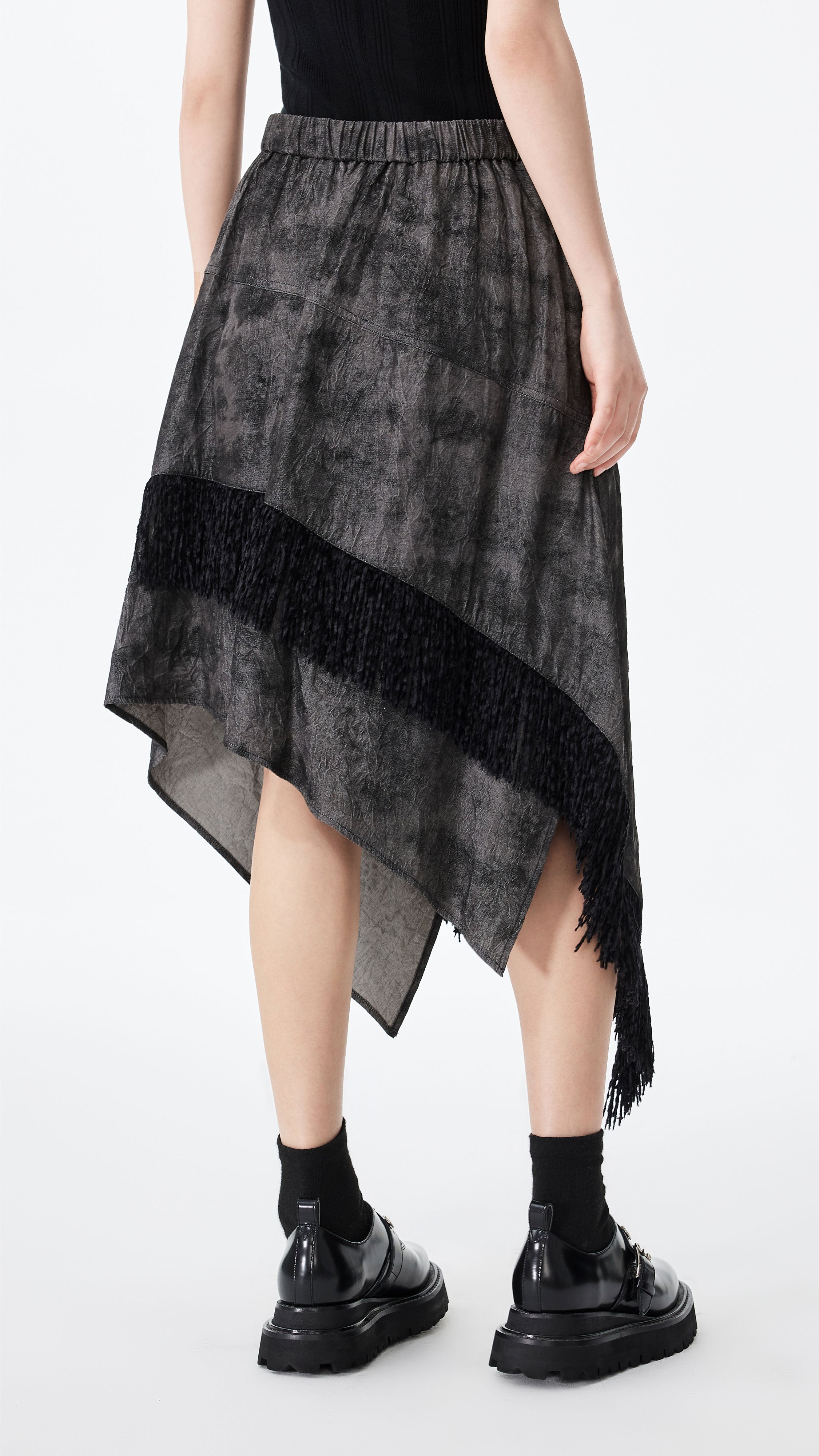 Western Faux Denim Pencil Skirt