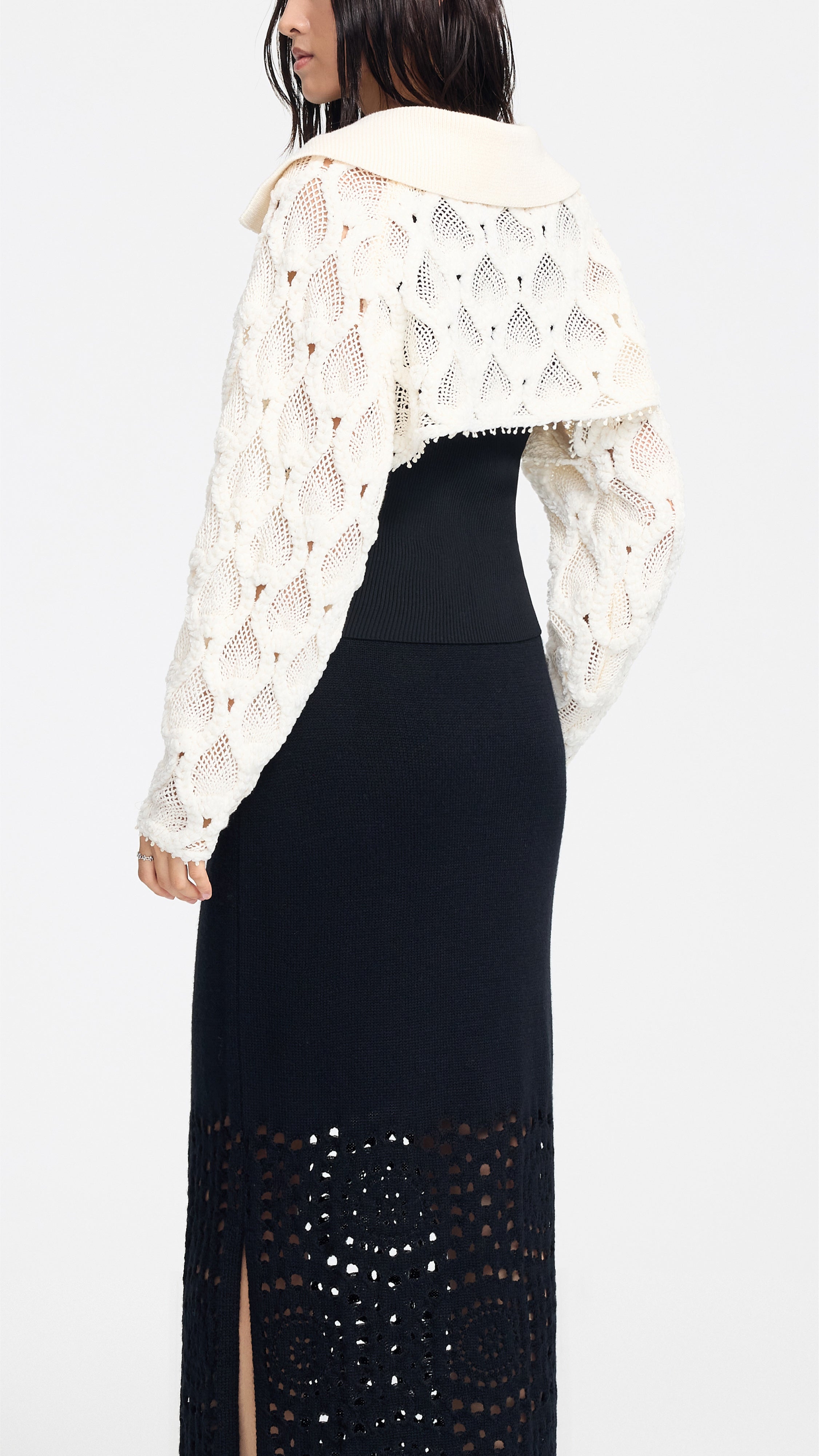 Cropped Crochet Sweater