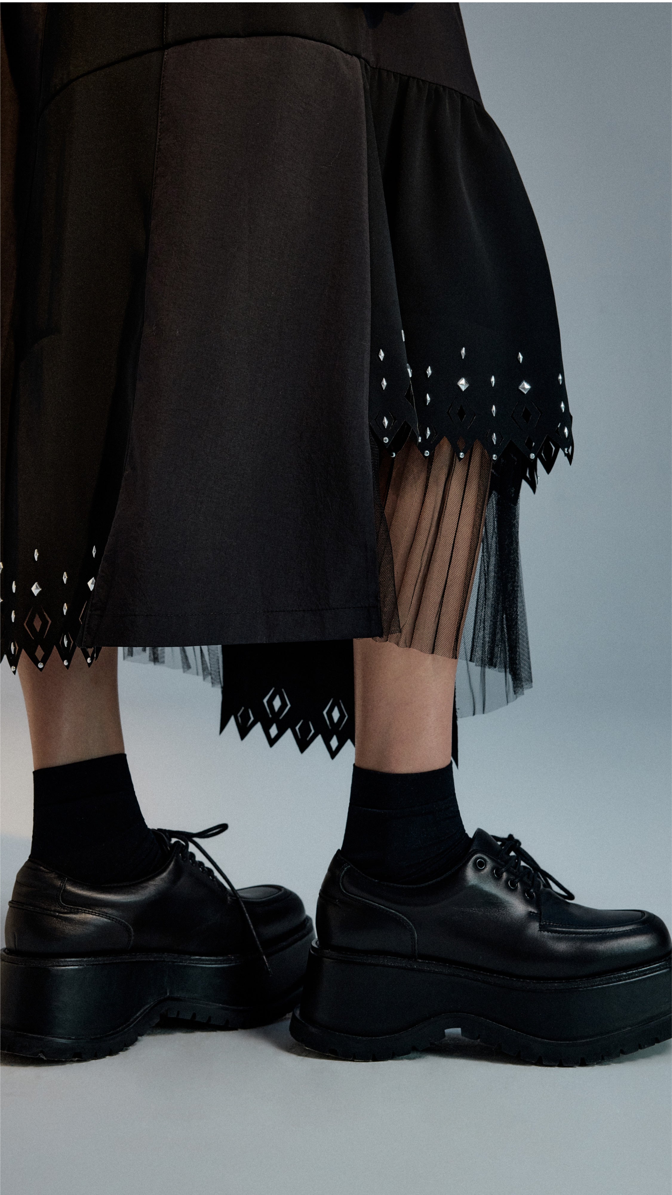 Asymmetric Skirt with Sprinkle Hems