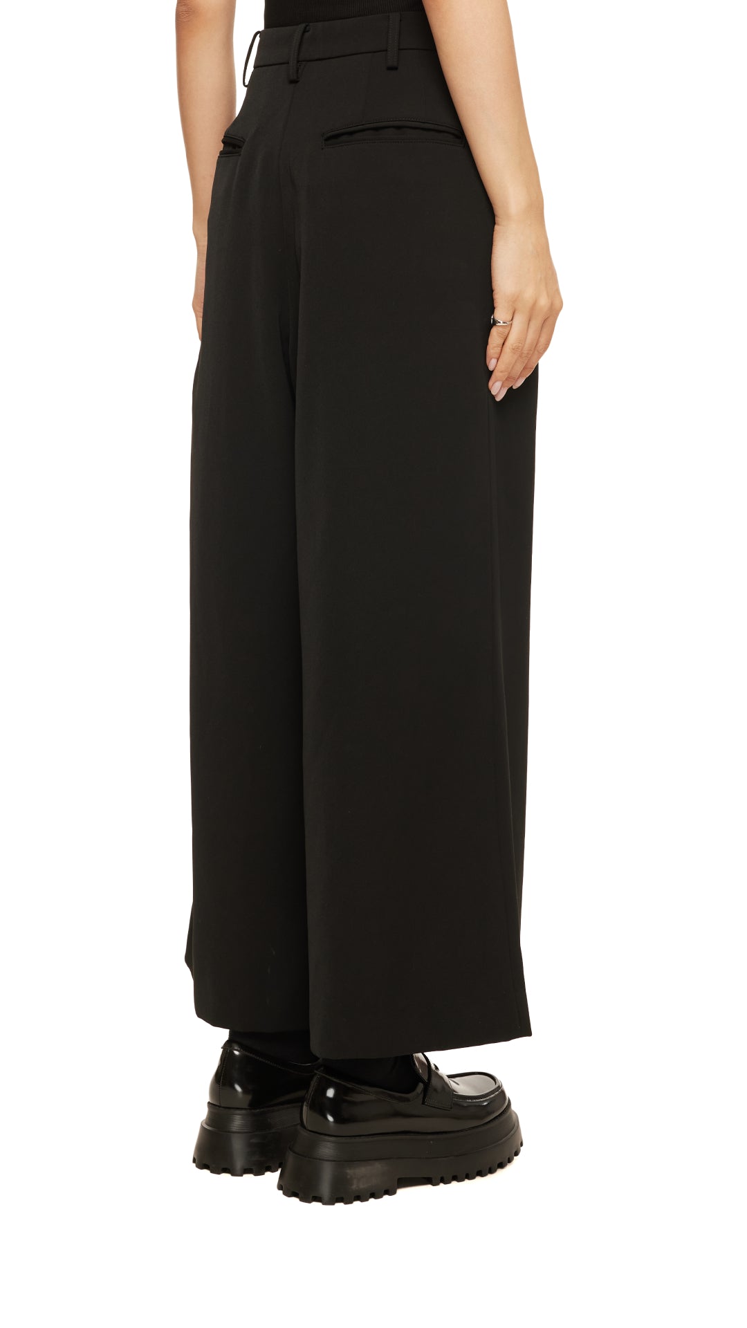 Trimmed Pocket Wide-Leg Pants