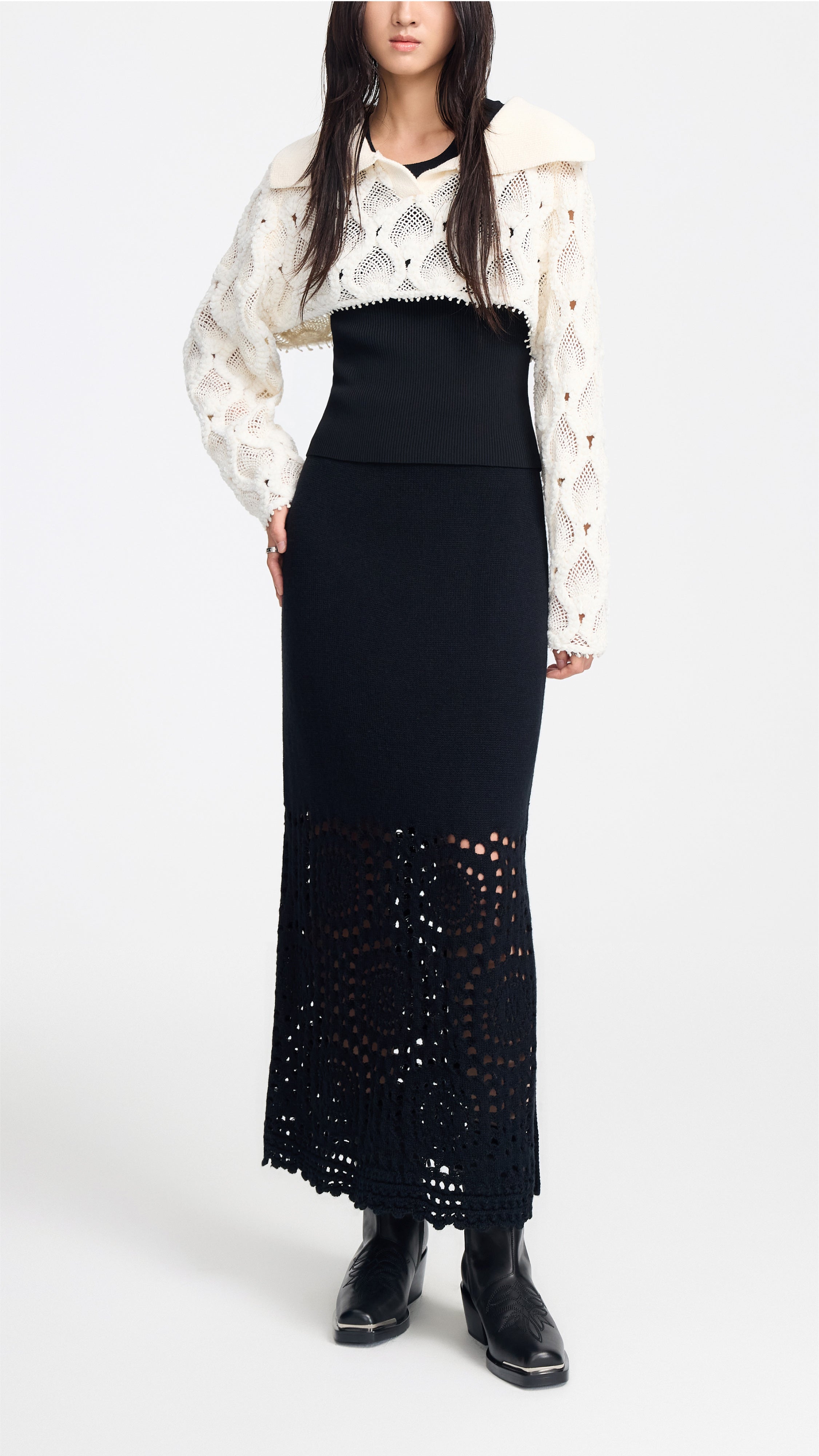 Cropped Crochet Sweater